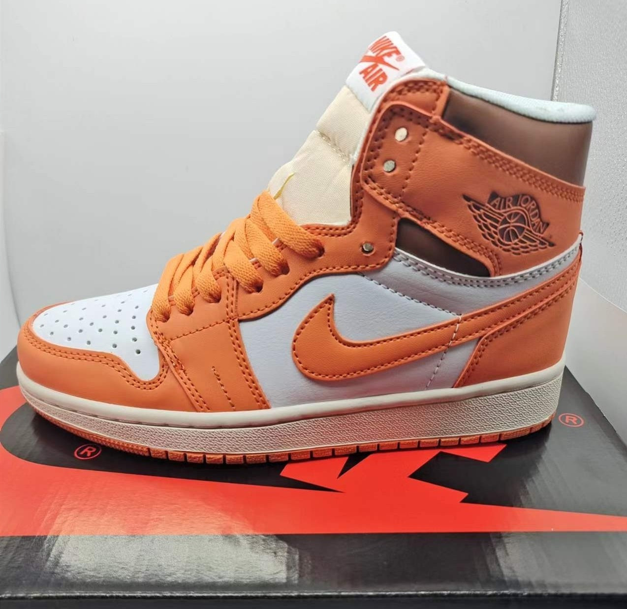 Women's Running Weapon Air Jordan 1 Orange/White Shoes 0216 Women's Running Weapon Air Jordan 1 Orange/White Shoes 0216